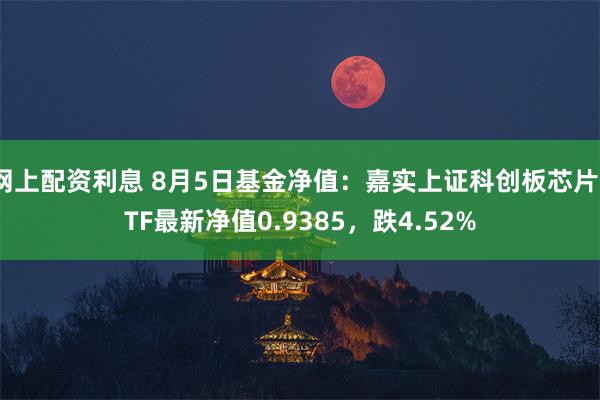 网上配资利息 8月5日基金净值：嘉实上证科创板芯片ETF最新净值0.9385，跌4.52%