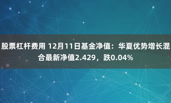 股票杠杆费用 12月11日基金净值：华夏优势增长混合最新净值2.429，跌0.04%