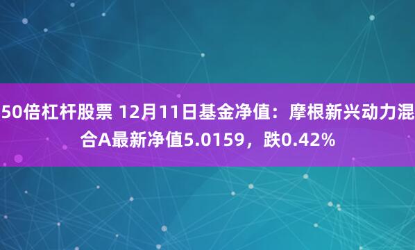 50倍杠杆股票 12月11日基金净值：摩根新兴动力混合A最新净值5.0159，跌0.42%