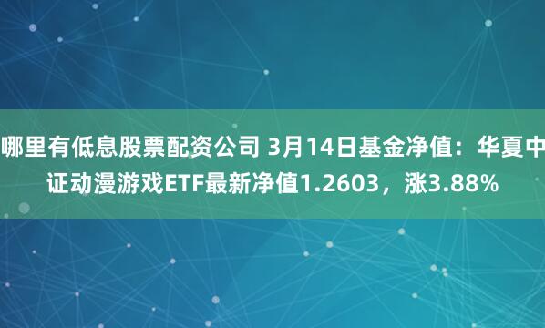 哪里有低息股票配资公司 3月14日基金净值：华夏中证动漫游戏ETF最新净值1.2603，涨3.88%